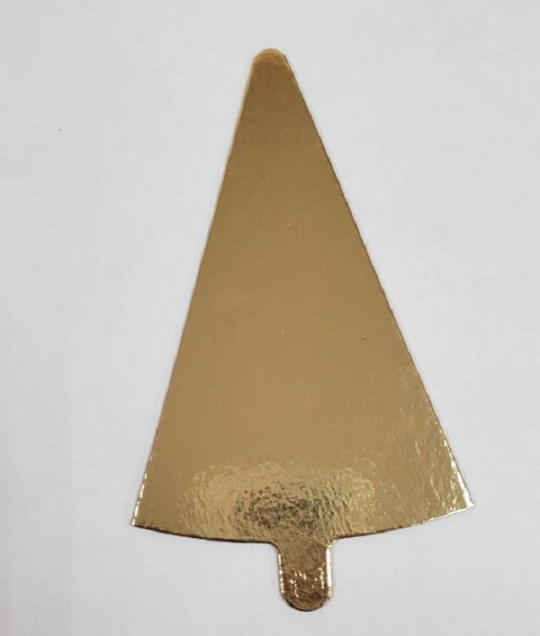Подложка для пирожных (треугольник) 14 см., цвет золото