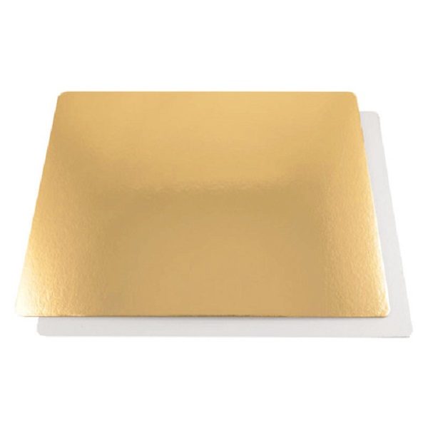 Подложка для торта прямоугольная размер 30*40 см., толщина 3,5 мм., цвет золото/белый, двухсторонняя